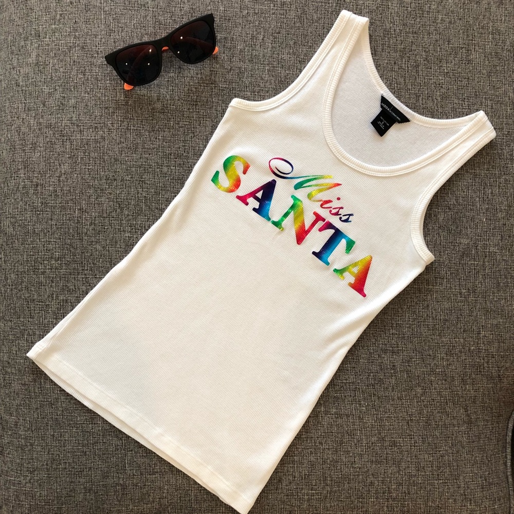 MODA International Tank Top Wife Beater Miss Santa